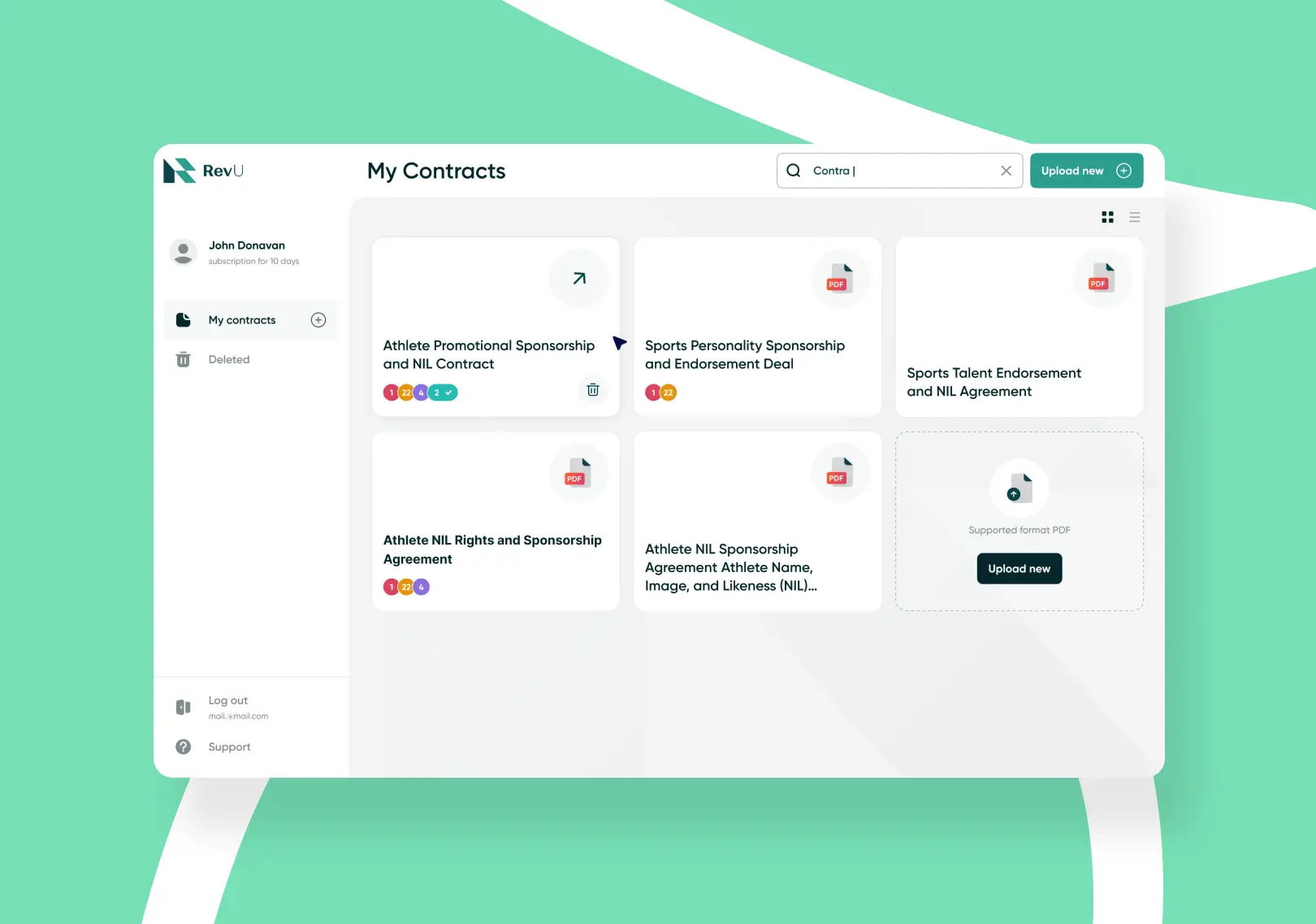 Portfolio top section